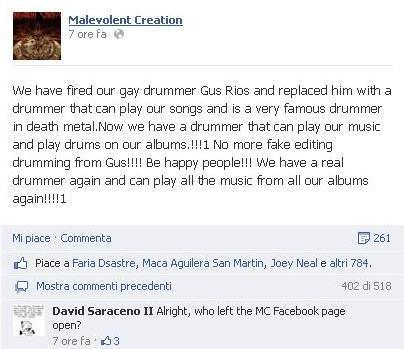 I Malevolent Creation cacciano Gus Rios e lo insultano pure screenshot_mv