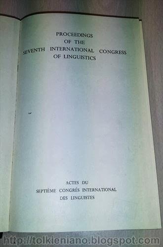 Atti del settimo congresso internazionale dei linguisti del 1952. Tra gli organizzatori il prof. J.R.R. Tolkien