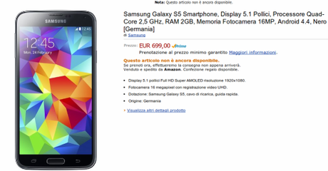 samsung galaxy s5 prezzo amazon