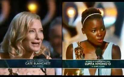 Cate Blanchett and Lupita  Nyong'o on TV