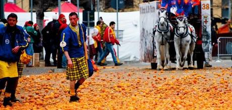A Ivrea, Carnevale tra arance e turismo straniero