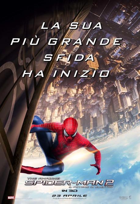 Spider-Man incollato ad un grattacielo nel nuovo poster italiano di The Amazing Spider-Man 2: Il Potere di Electro