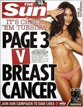 Un topless in 'page 3' contro il cancro al seno!