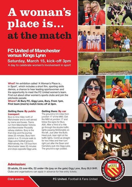FC United of Manchester, il 15 Marzo ''A Woman's Place is... at the Match''