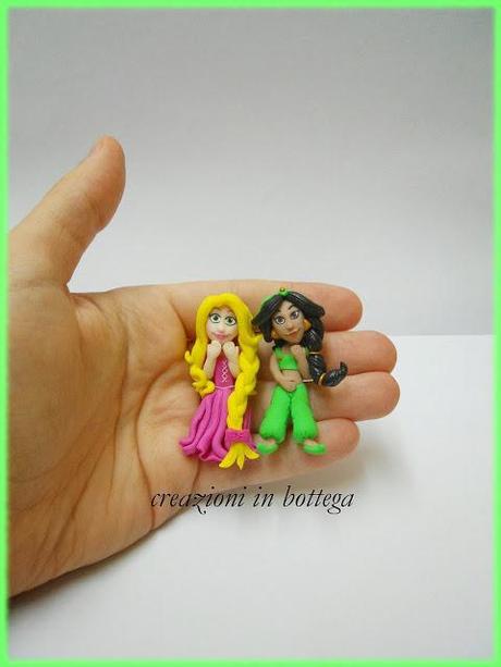 Rapunzel e Jasmine in fimo