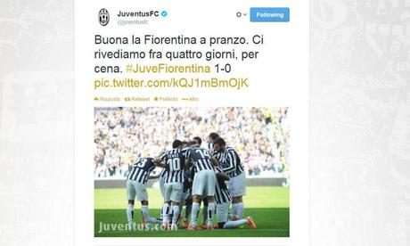 Tweet dopo Juve-Fiorentina ed è polemica