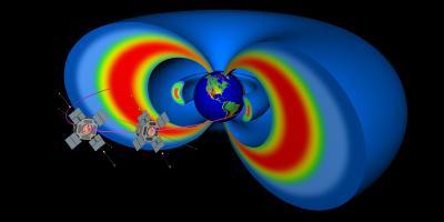 Le sonde della NASA Van Allen Van Allen orbitano attraverso due fasce giganti di radiazioni che circondano la Terra. Crediti: John Hopkins University Applied Physics Laboratory/NASA