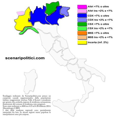 NORD mappa regionale sondaggio