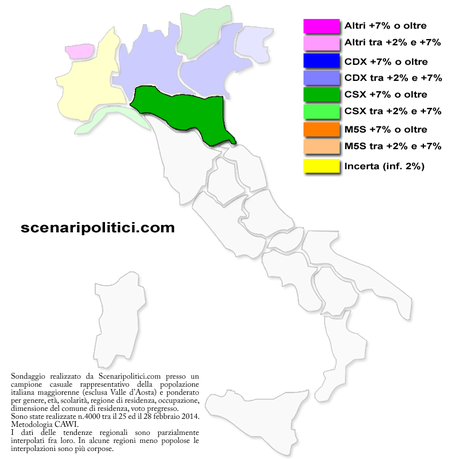 sondaggio emilia romagna mappa regionale