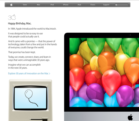 schermata sito apple