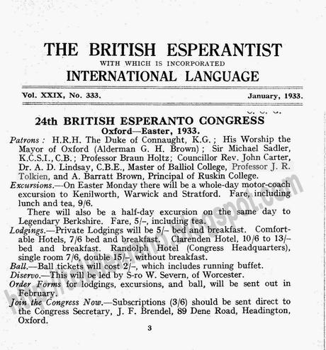 Il valore educativo dell'Esperanto, parola di Tolkien su The British Esperantist del 1933 e non solo...