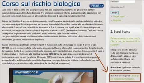 PREVENZIONE DELLE PUNTURE ACCIDENTALI E RISCHIO BIOLOGICO - FAD GRATUITO