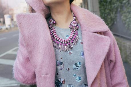 Smilingischic, fashion blog, outfit, pink coat, bijoux sodini, pink, cappotto Asos, 