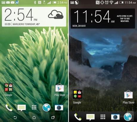 HTC Sense 6 UI left vs Sense 5.5 UI right 600x531 HTC Sense 6: installare widget meteo e orologio su qualsiasi Android applicazioni  widget meteo android widget meteo htc sense 6 widget htc sense 6 android meteo 