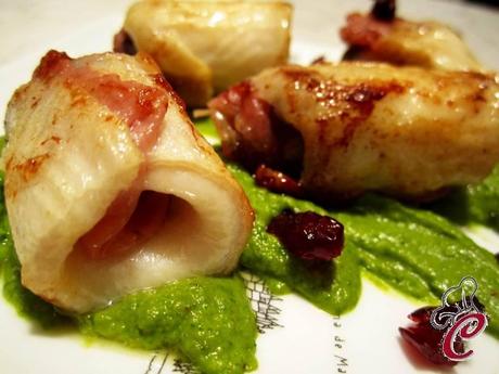 Saltimbocca di platessa ai frutti rossi su crema di pistacchi e rucola: mai parola fu più futile