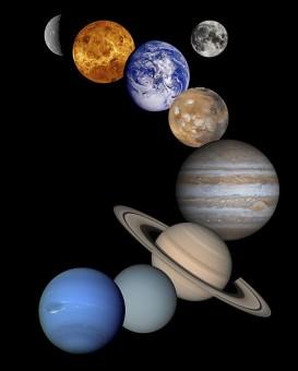 Rappresentazione artistica (non in scala) dei pianeti del Sistema Solare. Crediti: NASA