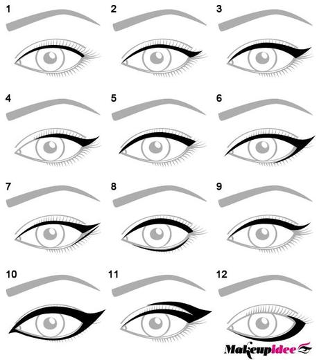 12 forme diverse eyeliner