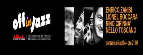 locandina dell'evento AL CENTRO MULTICULTURALE OFFICINA I MAESTRI DEL JAZZ: ZANISI-BOCCARA-CIRINNA'-TOSCANO