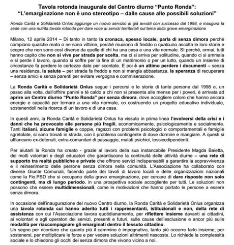 inaugurazione Centro diurno “Punto Ronda” per persone senza dimora – Milano, 12 aprile 2014 2014-03-30_194836