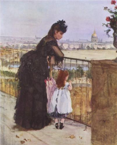 Woman and child on the balcony 1872