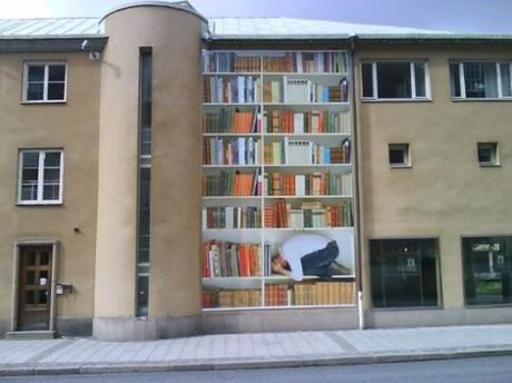 Inside a Bookshelf Murales by Susanna Hesselberg Örebro