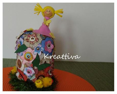 Uovo di #pasqua decorativo con bimba in crepla