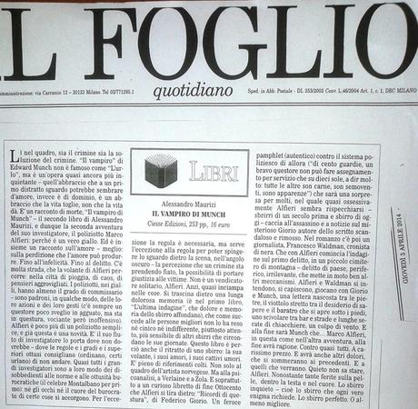 La recensione a IL VAMPIRO DI MUNCH su “Il Foglio” di Giuliano Ferrara