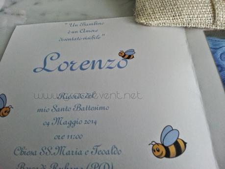 Bee-Day! Battesimo con miele,juta,gessetti e ...zzzz