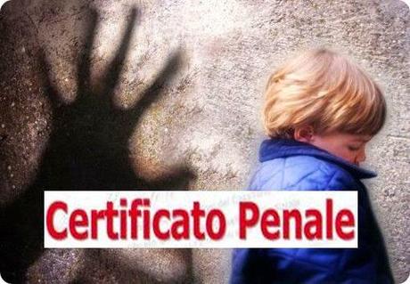 Certificato penale obbligatorio per il personale a contatto con minori