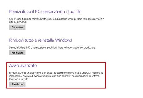 Come disattivare l’opzione verifica della firma drivers in Windows 8 avvio