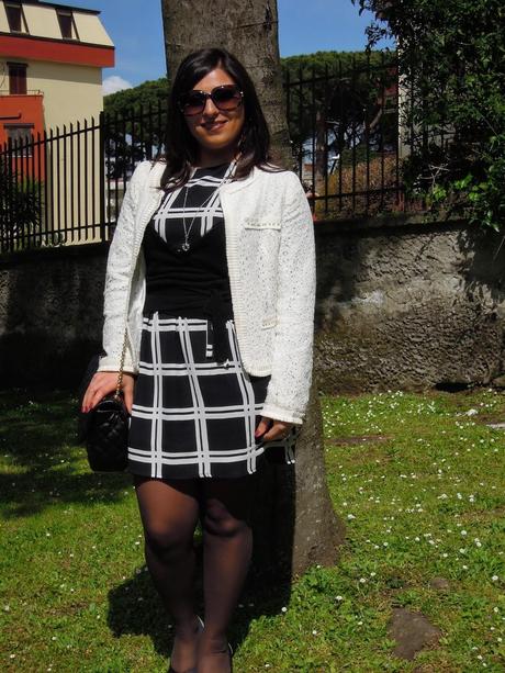 Black and white brunch outfit