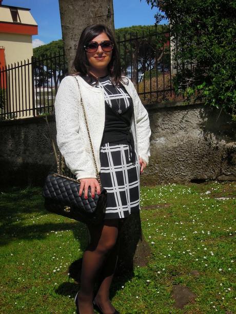 Black and white brunch outfit