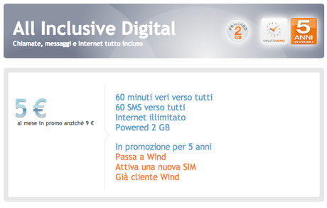 All Inclusive Digital Wind consumatori 5 7 euro Wind All Inclusive, vincono i consumatori