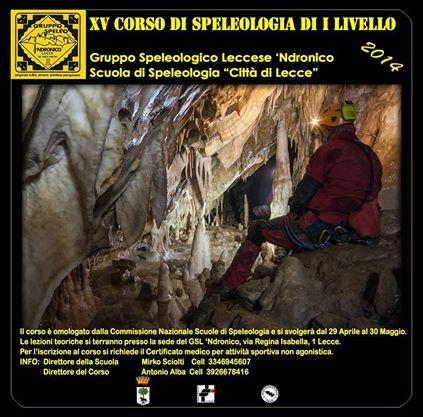 Gruppo Speleologico Leccese ‘Ndronico  –  XV corso di Speleologia