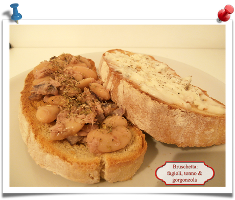 Bruschette: fagioli & gorgonzola