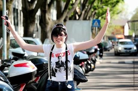 In the Street...Love for the Suspenders...Model Off Duty, Milan