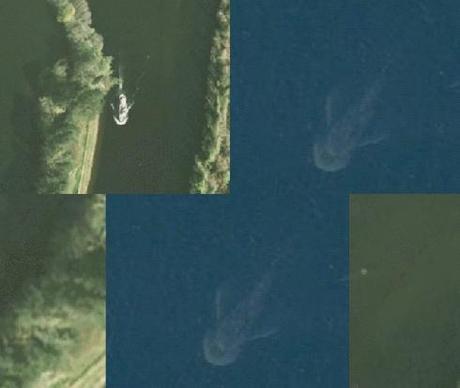 Scia del lago di Loch Ness sovrapposta a quella di un'altra imbarcazione