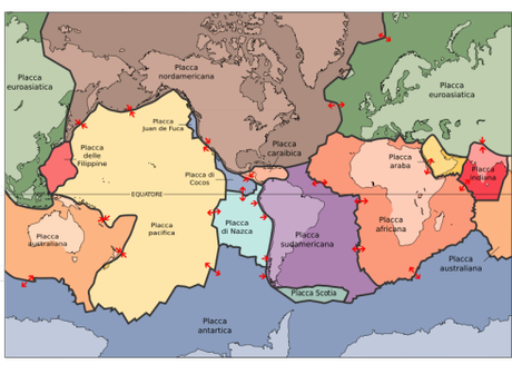 Mappa mondiale delle faglie principali e secondarie