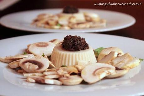 Panna cotta al tartufo con funghi