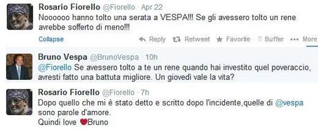Bruno Vespa contro Fiorello su Twitter: quando hai investito quel poveraccio ..