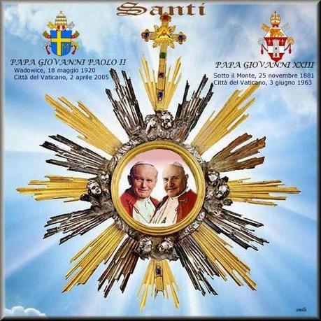 Papa Giovanni Paolo II e Papa Giovanni XXIII proclamati  santi