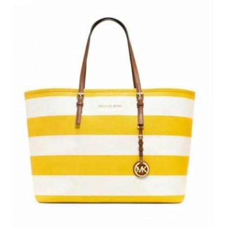 #itslove for.. Michael Kors pe14 itbag: Navy Michael Kors Medium Jet Set Gestreept Travel Tote Citrus wit Londen 107_LRG