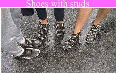 Shoes with studs