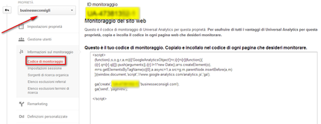 inserire codice analytics sul wordpress