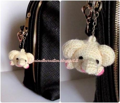 Elefantino portafortuna Amigurumi uncinetto ciondolo / portachiavi / bomboniera / confettata Elefantino portafortuna Amigurumi con tanti utilizzi tipo ciondolo / portachiavi / bomboniera / confettata!!
