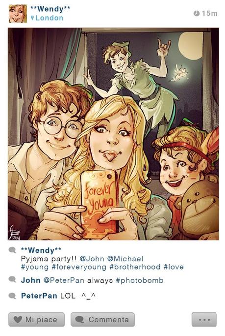 Simona Bonafini - Selfie Fables - Se i personaggi delle favole avessero Istagram - Peter Pan