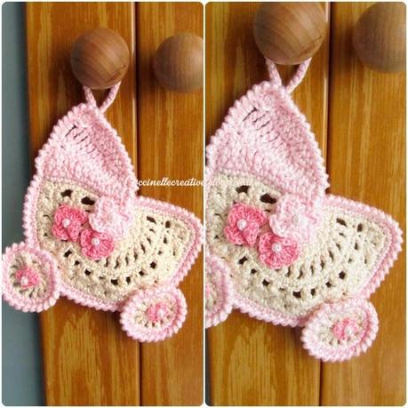 Culla bimba uncinetto crochet, ciondolo, bomboniera / confettata per nascita o Battesimo!! Culla bimba uncinetto crochet, ciondolo, bomboniera / confettata per nascita o Battesimo!!