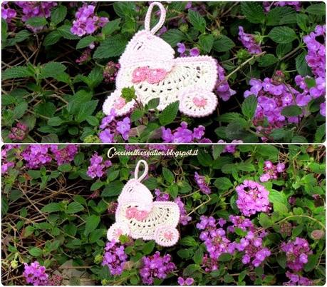 Culla bimba uncinetto crochet, ciondolo, bomboniera / confettata per nascita o Battesimo!! Culla bimba uncinetto crochet, ciondolo, bomboniera / confettata per nascita o Battesimo!!