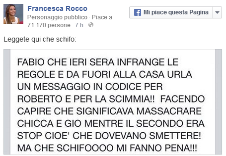 Grande Fratello, il complotto: Fabio da fuori urla messaggi in codice per Angela e Roberto?