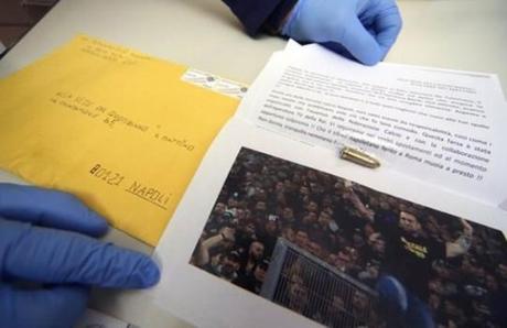 Lettera minatoria alla sede del Mattino lettera